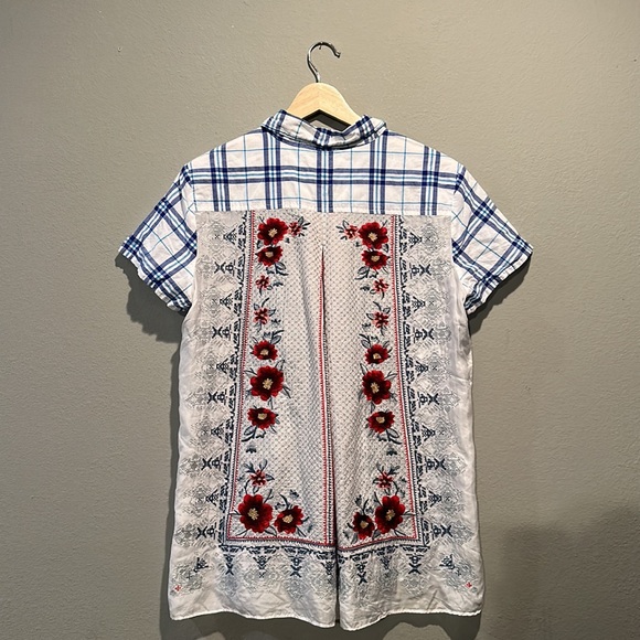 Johnny was embroidered handkerchief 3 J Workshop Top button up - Picture 1 of 4